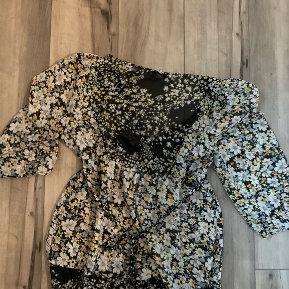 American Rag Y2K babydoll fairy burn ou micro floral & sequin mesh Whemsigoth - Picture 7 of 8